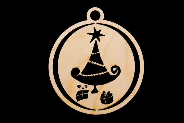 Christmas Ornament Black Christmas Tree Gifts — Stock Photo, Image