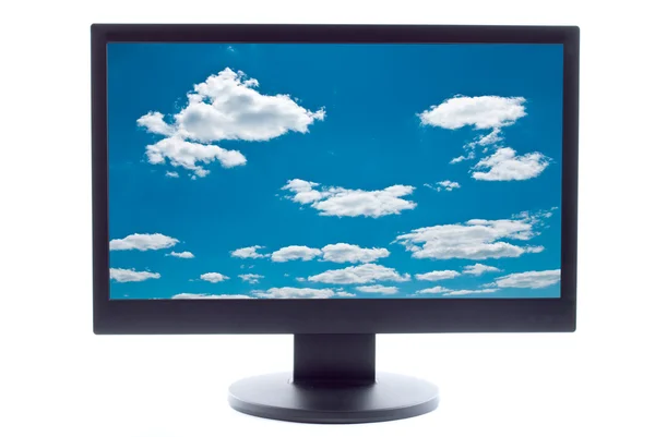 Błękitne Niebo Chmury Ekranie Telewizora — Zdjęcie stockowe