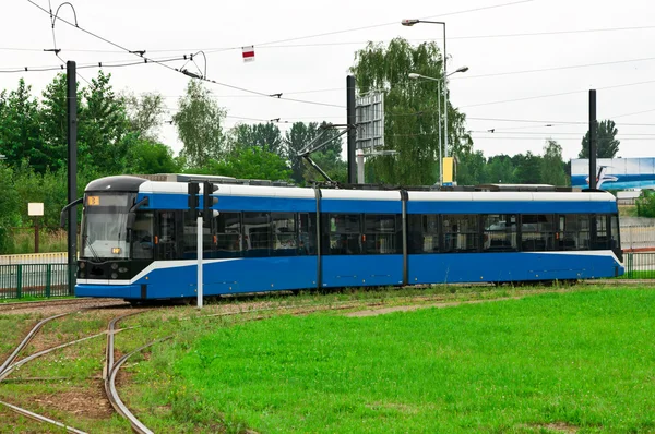 stock image Blue tram in the depot