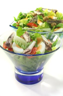 Chef salad with anchovies clipart