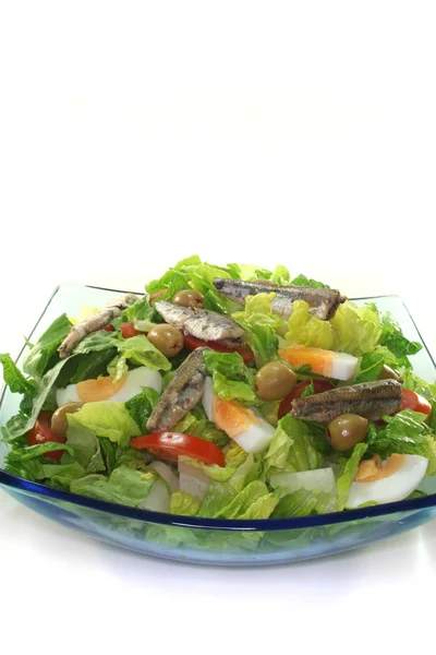 Chef salad with anchovies — Stock Photo, Image