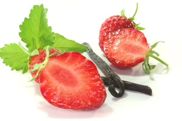 Erdbeeren mit Vanille — Stockfoto