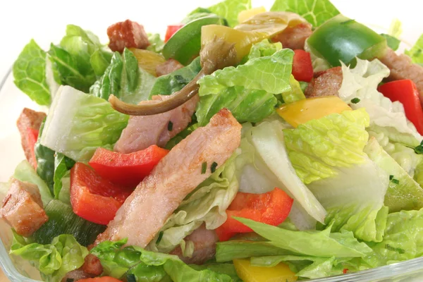 Змішаний салат зі смужками індички — стокове фото