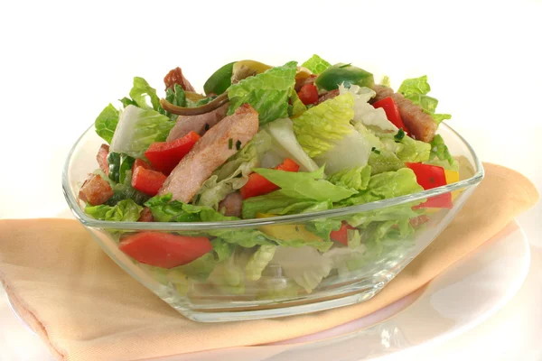 Mixed salad with strips of turkey — Stock Photo, Image