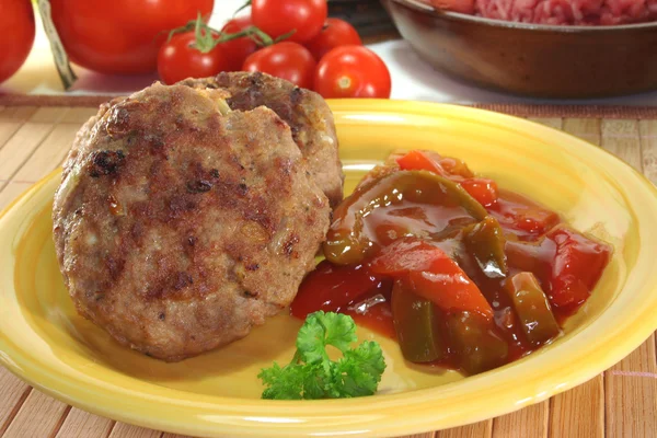 Meatball with Letscho — Stock Photo, Image