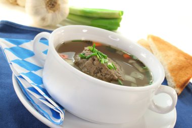 Liver dumpling soup clipart