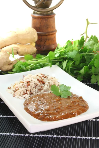 stock image Indian Dal with Urd bean, red kidney beans, turmeric and coriander