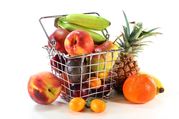 Fruit Mix in the Shopping basket — Stock Photo, Image