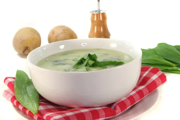 Wild garlic soup — Stock Photo, Image