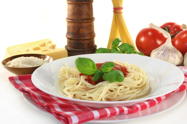 トマトソースのスパゲッティ — ストック写真
