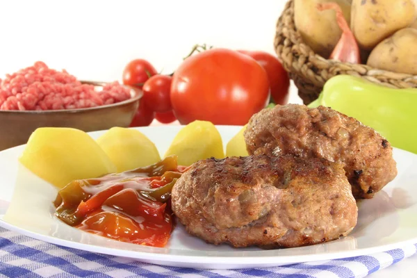 Meatball with ratatouille — Stock Photo, Image