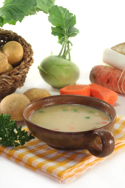 Крем Картофельного Супа Беконом Овощами — стоковое фото