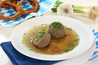 Liver dumpling soup clipart