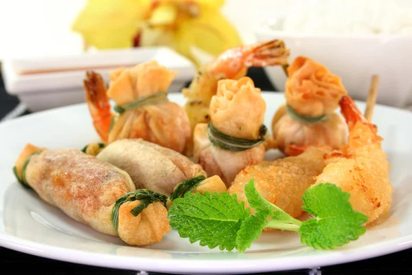 各种泰国菜用辣椒蘸 — 图库照片