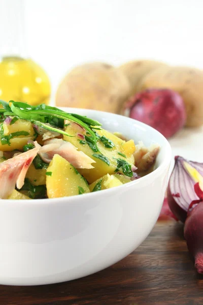 Картофельный салат из дикого чеснока — стоковое фото