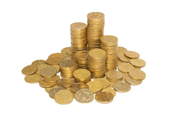 Kolom van gouden munten — Stockfoto