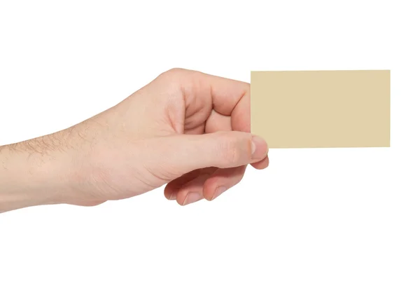 Szürke kártya üres, a kéz — Stock Fotó