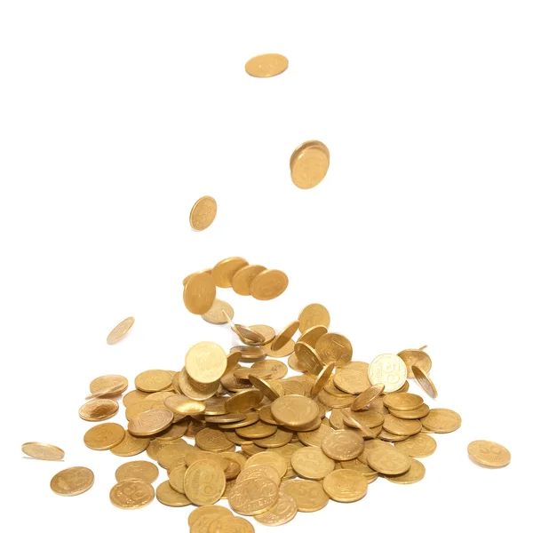 Rain of golden coins — Stock Photo, Image