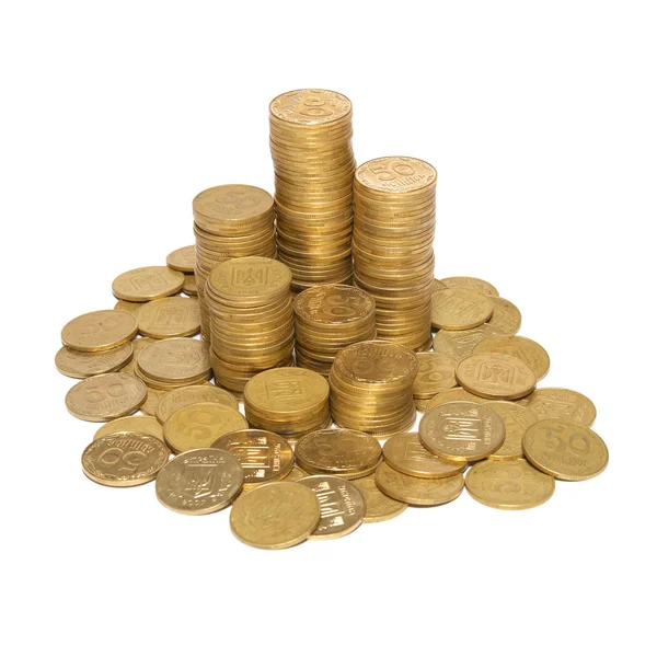Colonna di monete d'oro — Foto Stock