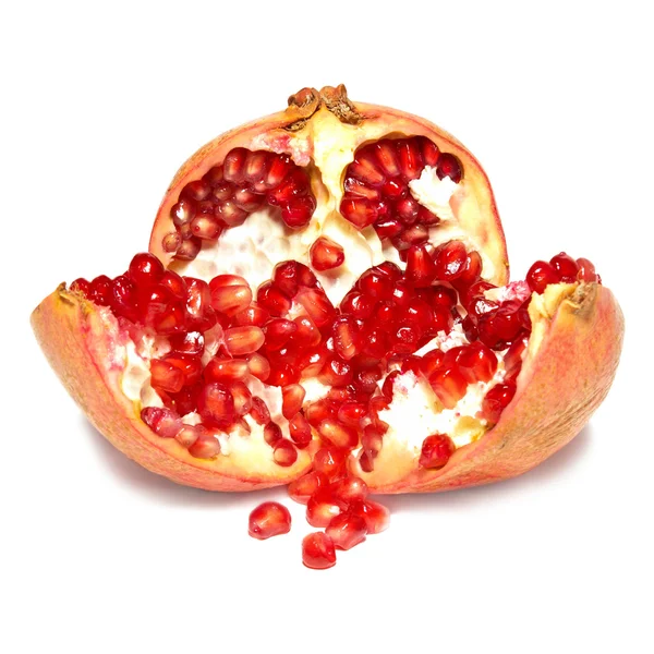 stock image Red pomegranate with grains isolated on white.