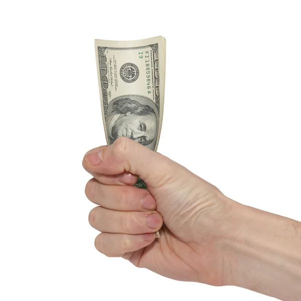 Рука с американскими долларами — стоковое фото