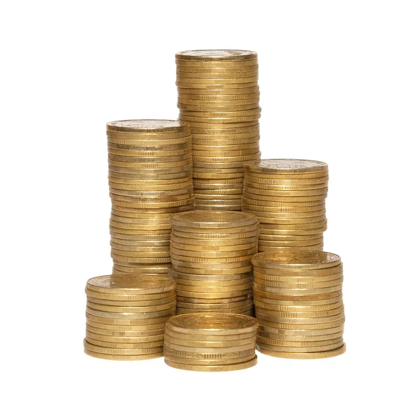 Kolumna złotych monet — Zdjęcie stockowe