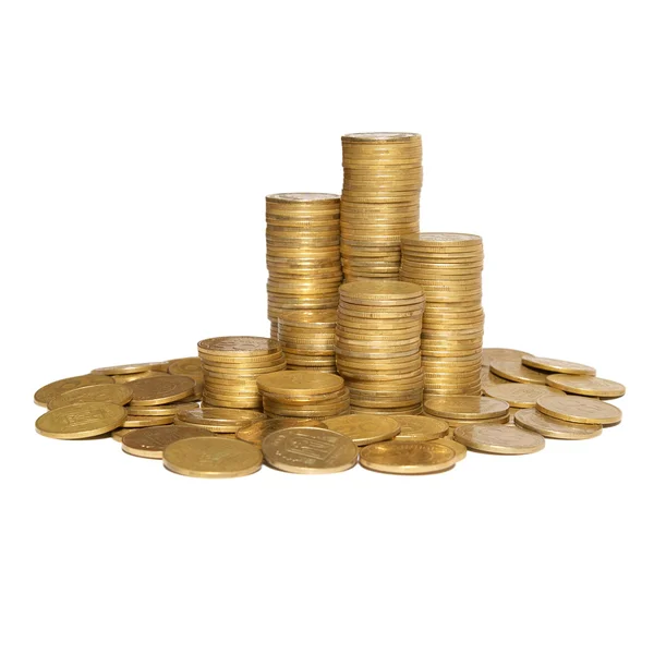 Column of golden coins — Stock Photo, Image