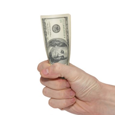 Hand with american dollars clipart