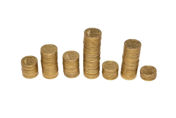 Diagram över gyllene mynt — Stockfoto