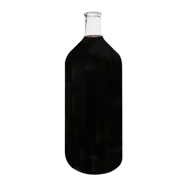 Retro flaskan med rödvin isolerad på vit. — Stockfoto