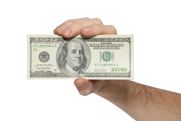 Χέρι με αμερικανικά δολάρια — Φωτογραφία Αρχείου