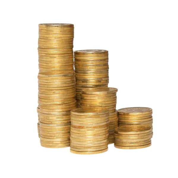 Columna de monedas de oro — Foto de Stock