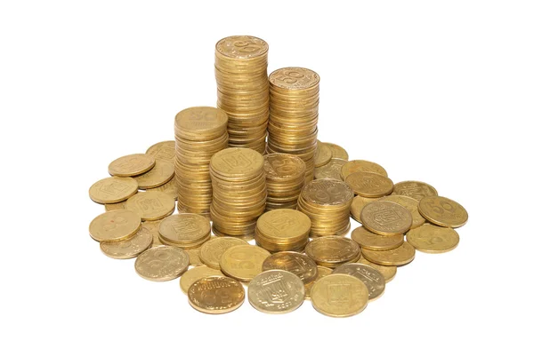 Column of golden coins — Stock Photo, Image