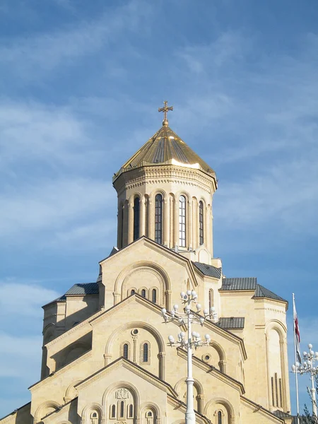 Maior Igreja Catedral Ortodoxa Área Cáucaso Trinity Catedral Sameba Tbilisi — Fotografia de Stock