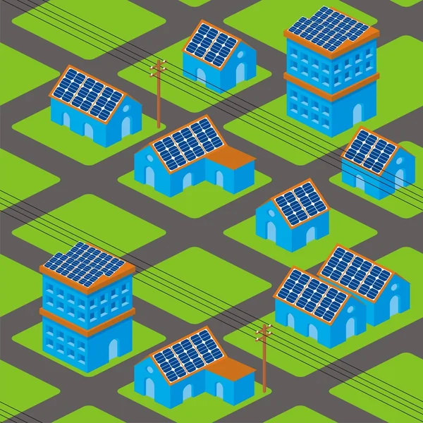 Solar huizen patroon — Stockvector