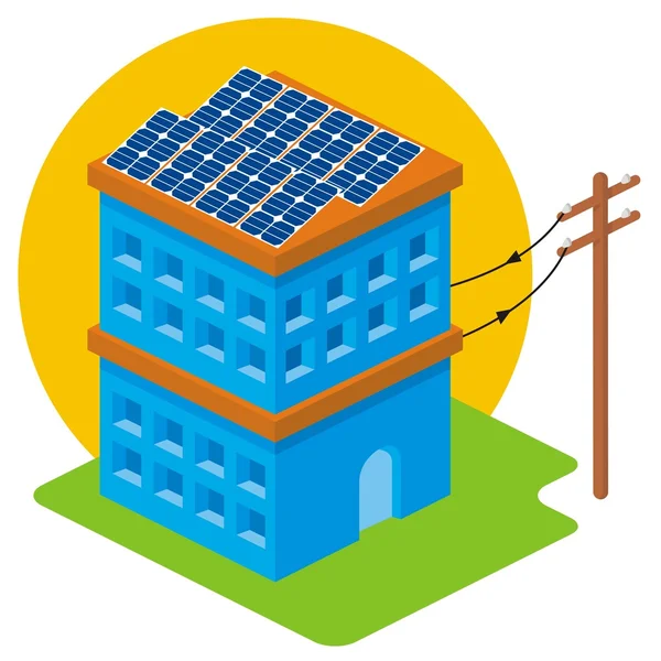 Solar house — Stock Vector