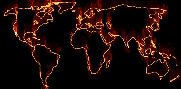 Wereld branden — Stockfoto