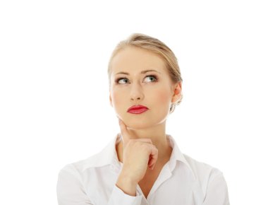 Thoughtful business woman clipart