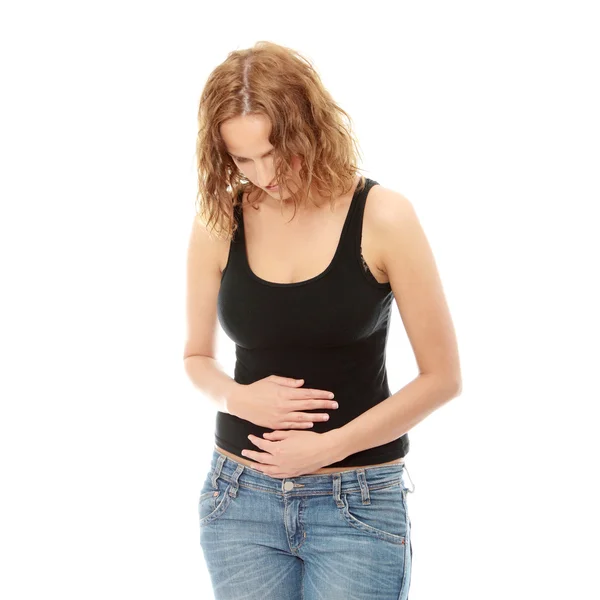 Mujer con problemas de estómago — Foto de Stock