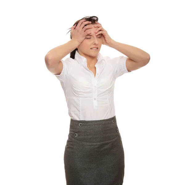 Junge Geschäftsfrau Mit Kopfschmerzen — Stockfoto
