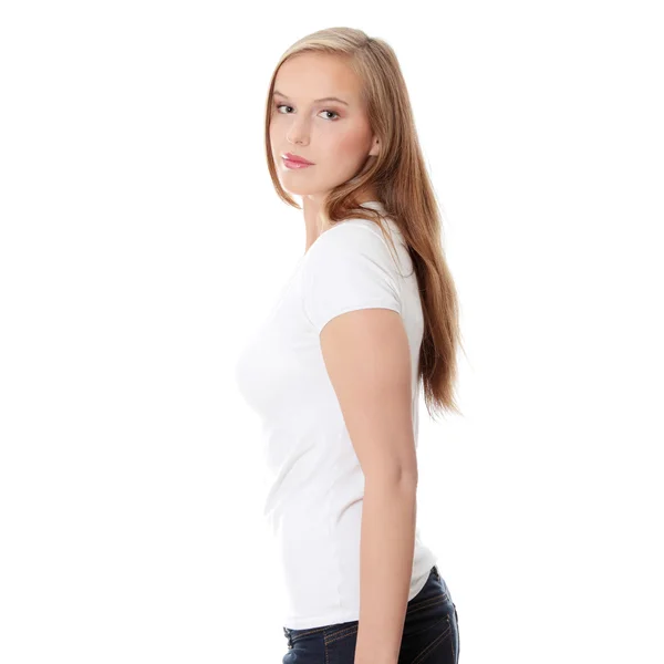 Teen Girl Isoalated White Background — Stock Photo, Image