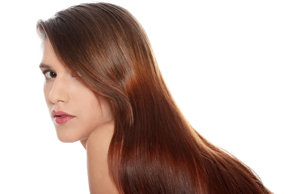 Красивая Молодая Женщина Здоровыми Длинными Волосами — стоковое фото