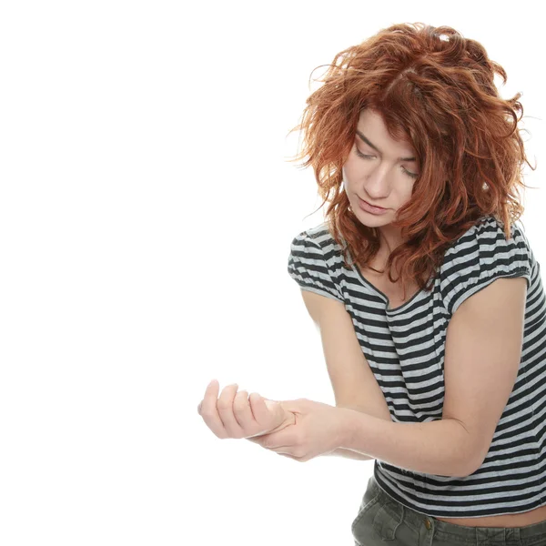 Woman Holding Her Wrist Pain Concept — Stock Photo, Image