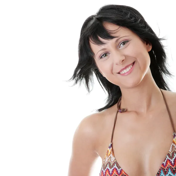 Vacker sexig vältränad kvinna i bikini — Stockfoto