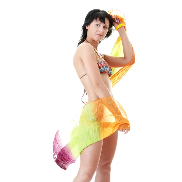 Ung kvinna i colorfull bikini — Stockfoto