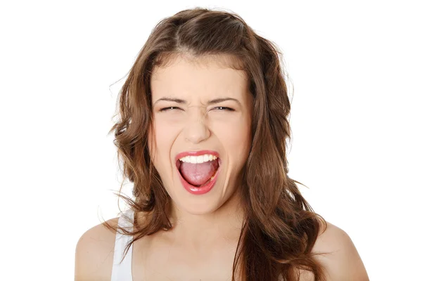 Retrato de raiva jovem adolescente mulher — Fotografia de Stock