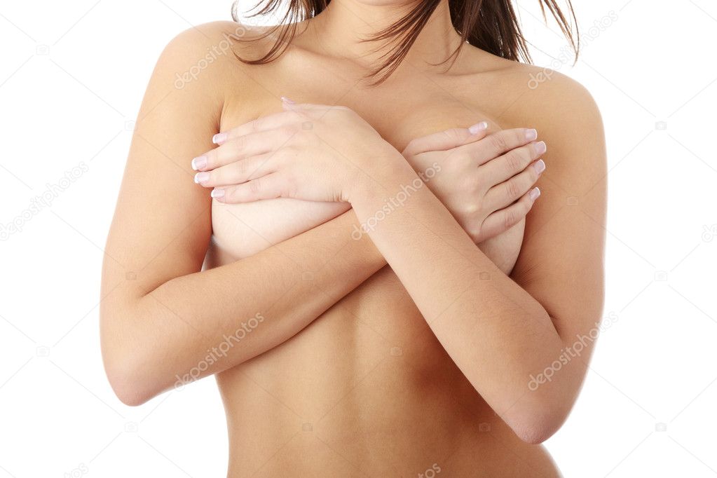 Close up of a topless woman