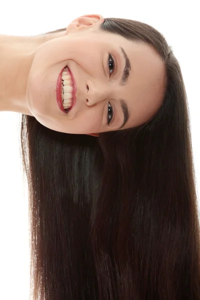 Young Beautiful Caucasian Woman Long Hairs — Stock Photo, Image