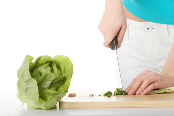 Woman preparing healthy food — Stock Photo, Image
