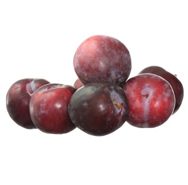 Fresh plums isolated on white background clipart